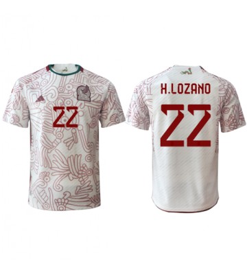 Meksyk Hirving Lozano #22 Koszulka Wyjazdowych MŚ 2022 Krótki Rękaw